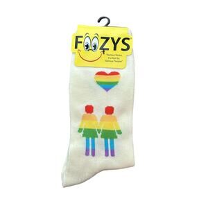 Pride Foozys Rainbow Design Crew Length Casual Socks Women's One Size
